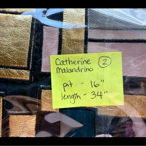 Catherine Malandrino Metallic Patchwork Sheath Dress Black Multi Sz 2 - Picture 9 of 9